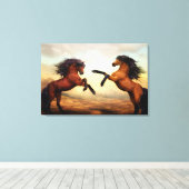 Boorpaarden fokken canvas afdruk (Insitu (Houten vloer))