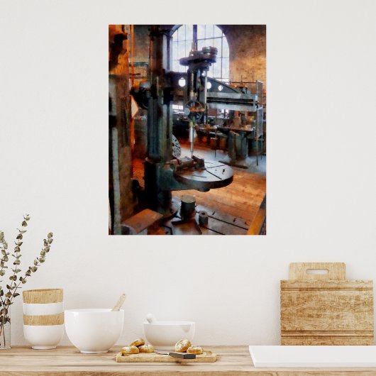 Boorpers nabij venster poster (Keuken)