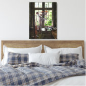 Boorpers via venster canvas afdruk (Insitu (Slaapkamer))