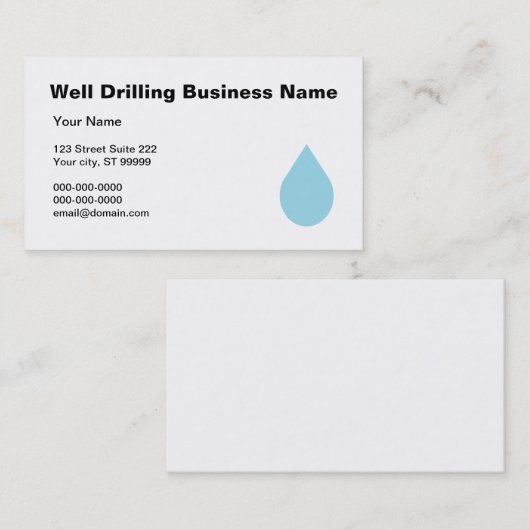 boorput visitekaartje (Voorkant / Achterkant)