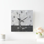 Boorsleutel (met cijfers) vierkante klok (Huis)