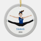 Boorteam bruin haarblauw en zwart keramisch ornament (Voorkant)