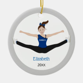 Boorteam bruin haarblauw en zwart keramisch ornament