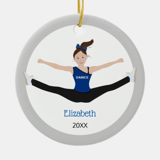 Boorteam bruin haarblauw en zwart keramisch ornament (Voorkant)