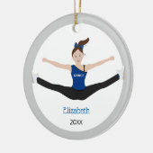 Boorteam bruin haarblauw en zwart keramisch ornament (Links)