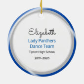 Boorteam bruin haarblauw en zwart keramisch ornament (Achterkant)