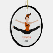 Boorteam: Bruin haarzwart en Oranje Keramisch Ornament (Rechts)