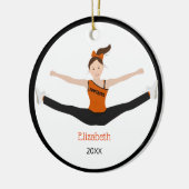 Boorteam: Bruin haarzwart en Oranje Keramisch Ornament (Links)