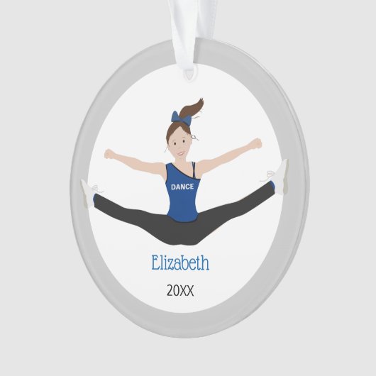 Boorteam bruine haar in blauw en zwart ornament (voorkant)