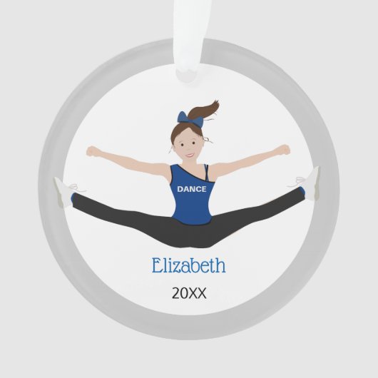 Boorteam bruine haar in blauw en zwart ornament (voorkant)