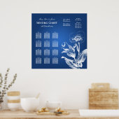 Boorzitje blauw poster (Keuken)