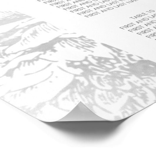 Boorzitje Modern Simple Floral Silver Poster (Hoek)