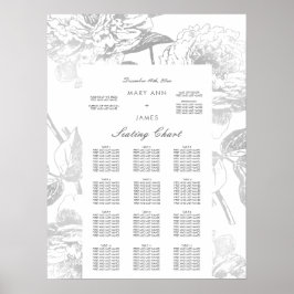 Boorzitje Modern Simple Floral Silver Poster