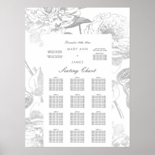 Boorzitje Modern Simple Floral Silver Poster
