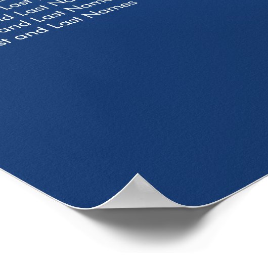 Boorzitje voor bruiloft Grunge Hearts Blue Poster (Hoek)