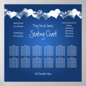 Boorzitje voor bruiloft Grunge Hearts Blue Poster (Voorkant)