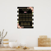 Boorzittingen Goud  Floral Stripes Poster (Keuken)