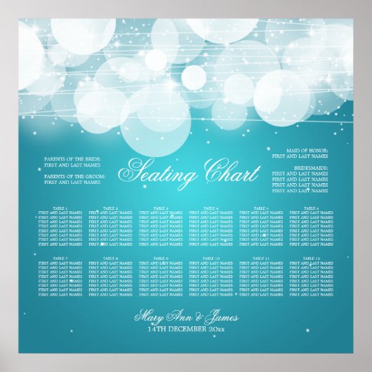 Boorzittingen met gloed en sparkle Turquoise Poster (Voorkant)
