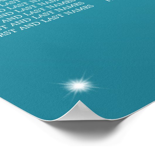 Boorzittingen met snijtaart Koord Turquoise Poster (Hoek)