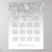 Boorzittingen Silver Bokeh Sparkle Lights Poster (Voorkant)