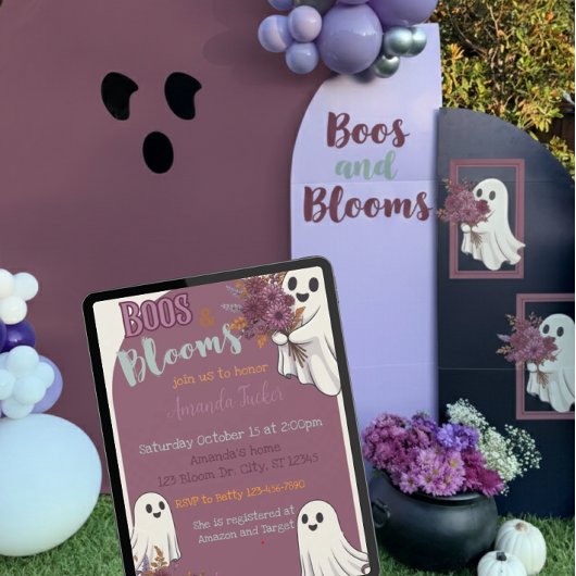 Boos and Blooms Baby Shower Kaart