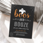 Boos and Booze Adult Halloween Party Invitation Kaart