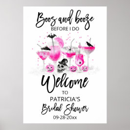 Boos And Booze  Bruiloft Feest Welkomstbord Poster