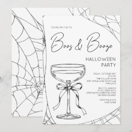 Boos and Booze Cocktail Volwassenen Halloween Fees Kaart