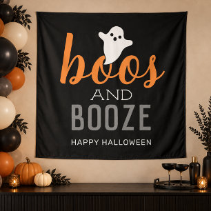 Boos and Booze Halloween-feest Fotobackdrop Wandkleed