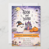 Boos and Booze Halloween-feest Kaart (Voorkant)