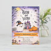 Boos and Booze Halloween-feest Kaart (Staand voorkant)