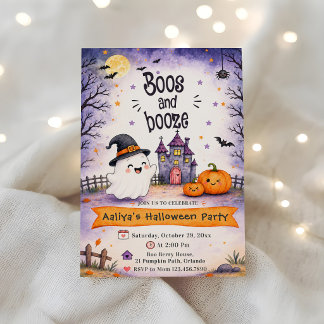 Boos and Booze Halloween-feest Kaart