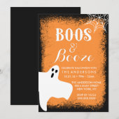Boos and Booze Halloween Feest Kaart (Voorkant / Achterkant)