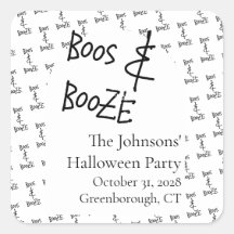 Boos and Booze Halloween Feest Minimalistisch