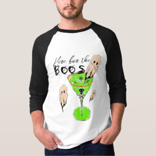 Boos and Booze Halloween-feest Vintage Ghost Drink T-shirt