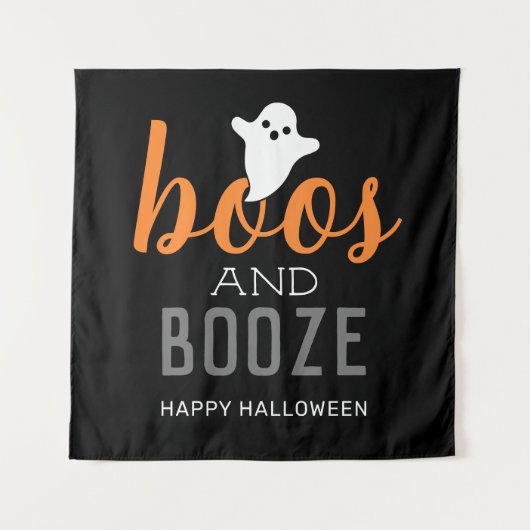 Boos and Booze Halloween-feestbord Tapijt Wandkleed (Voorkant (horizontaal))