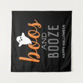 Boos and Booze Halloween-feestbord Tapijt Wandkleed (Voorkant)