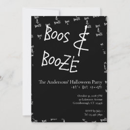 Boos and Booze Halloween Party Kaart