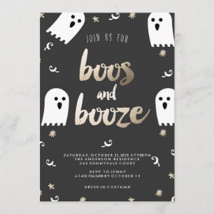 BOOS AND BOOZE HALLOWEEN PARTY uitnodiging