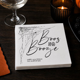 Boos and Booze Spinnenweb Halloween Feest Servet