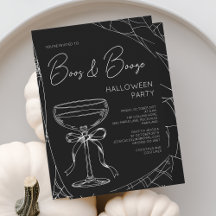 Boos and Booze Zwarte Script Volwassenen Halloween