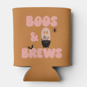 Boos and Brews Cute Oranje Halloween Blikjeskoeler (Achterkant)