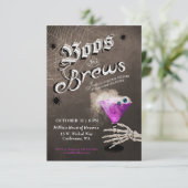 Boos and Brews Halloween Cocktail Party Invitation Kaart (Staand voorkant)