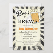 Boos and Brews Halloween-feest Uitnodiging (Voorkant)