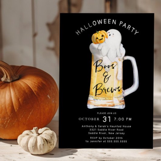Boos and Brews Halloween Party Kaart