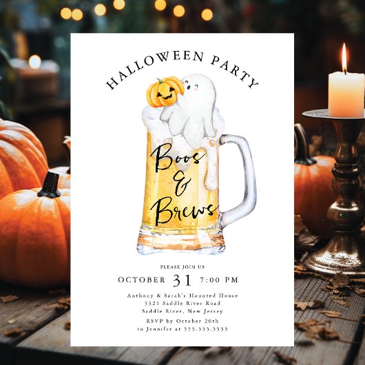 Boos and Brews Halloween Party Kaart