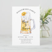 Boos and Brews Halloween Party Kaart (Staand voorkant)