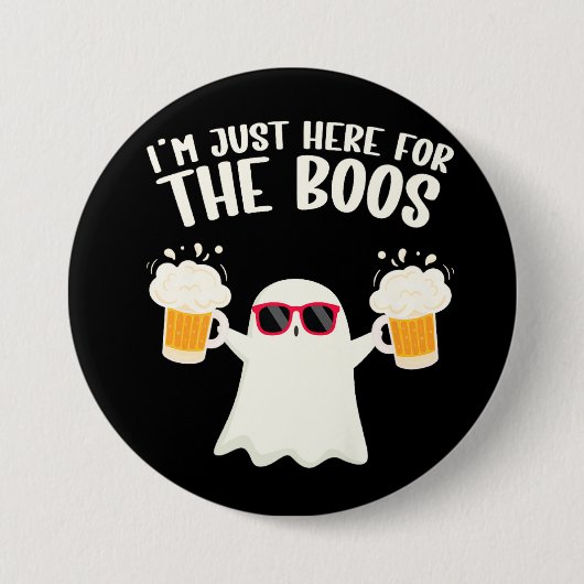 Boos Beer Tipsy Ghost Volwassenen Ronde Button 7,6 Cm (Voorkant)
