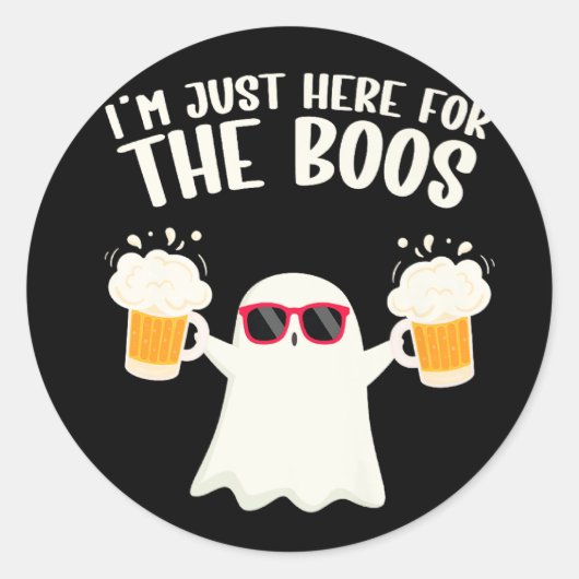 Boos Beer Tipsy Ghost Volwassenen Ronde Sticker (Voorkant)