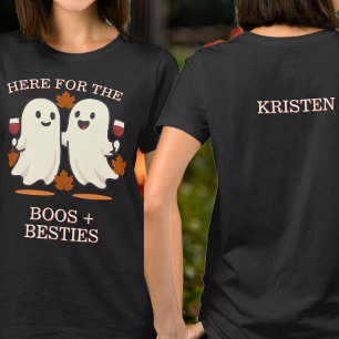 Boos, beste vriendinnen grappige halloween wijn t-shirt